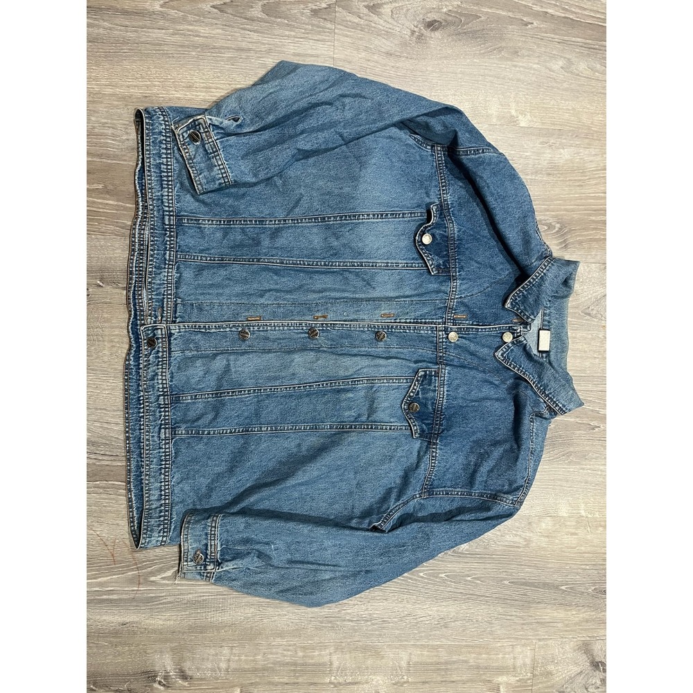 Sonoma Jean Company Womens Medium Wash Denim Trucker Jacket Blue Size XL